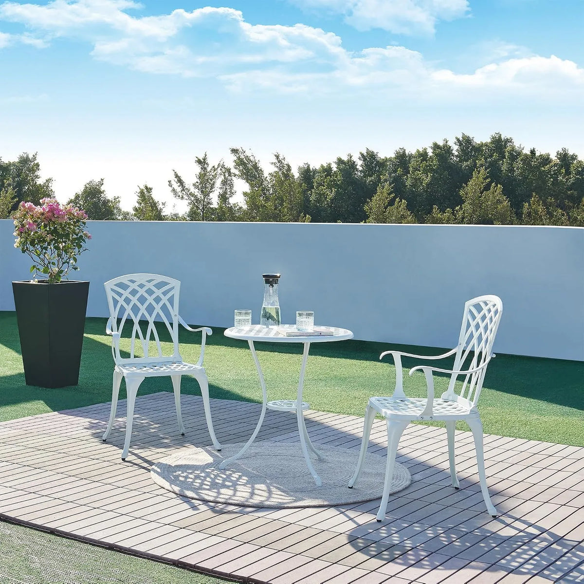 Chaise: en aluminium, 3 Pièces, 120 kg, blanc