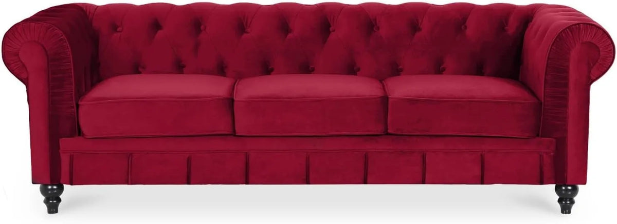 DECO Altesse — 3 Places, rouge, revêtement en velours