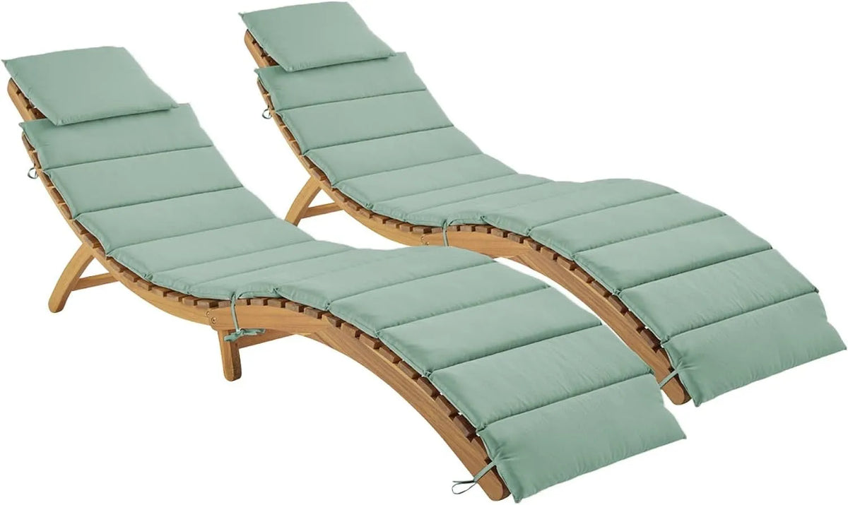 sweeek — en polyester, en bois, avec coussins, Lot de 2, 184 × 55 × 63.5 cm, gris