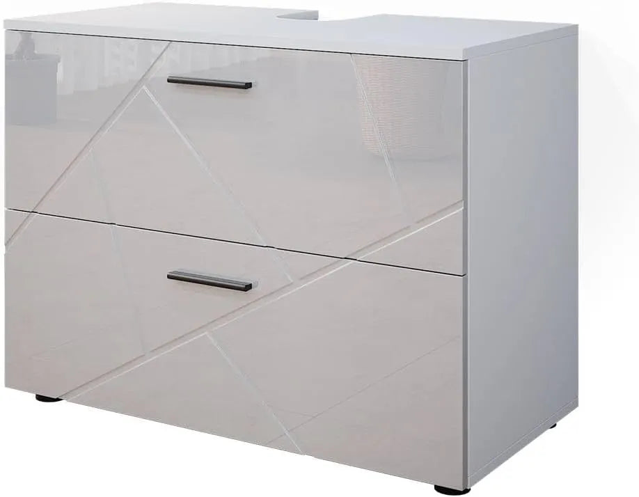 Armoire de Salle de Bain Irma Blanche Brillante 80 x 59 cm