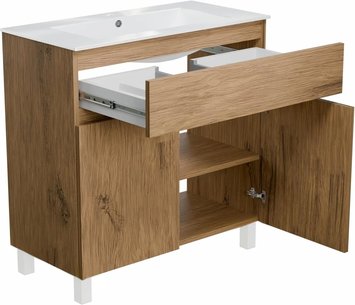 Ensemble de Meubles de Salle de Bain en Chêne 80 cm avec Vasque Ariza