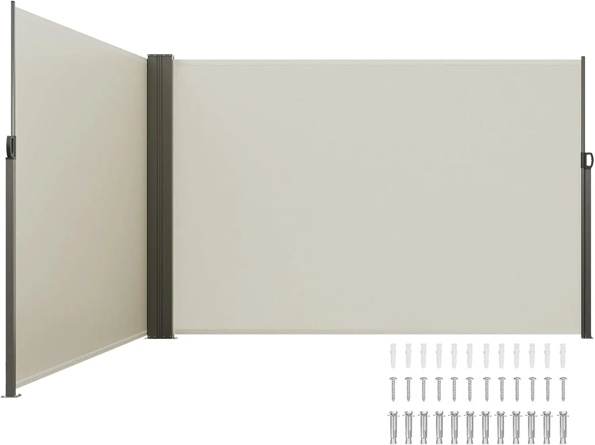 Pare-vent Rétractable VEVOR 200x600 cm en Polyester Beige Résistant aux UV 30+