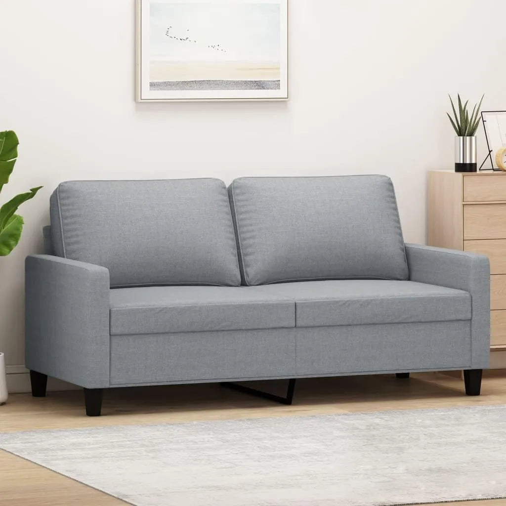 Canapé 2 Places en Tissu Gris Clair 140 cm