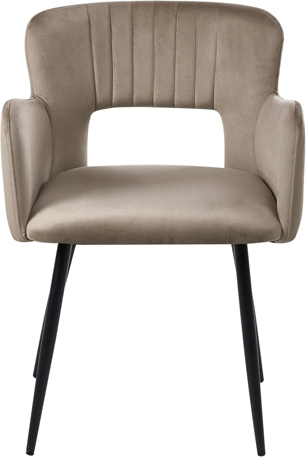 Ensemble de 2 Chaises de Salle à Manger en Velours Taupe avec Accoudoirs - Design Moderne Sanilac