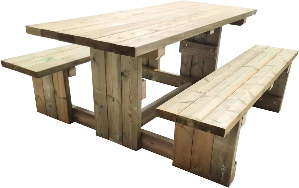 Table de pique-nique en bois autoclave pour usage public