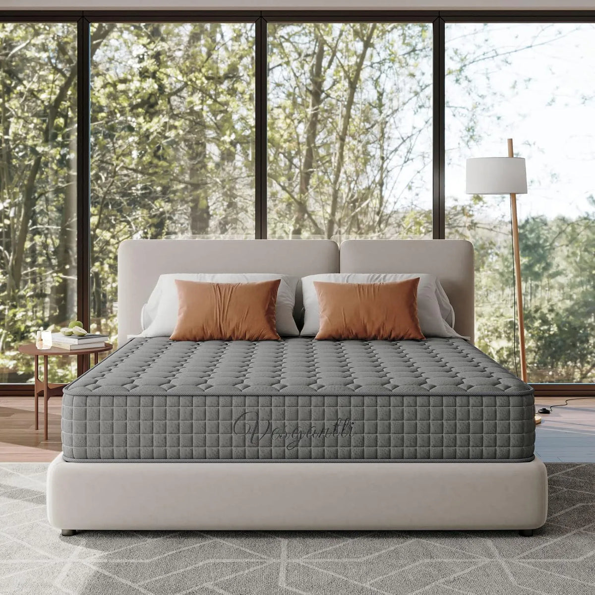 Matelas Vesgantti 80x200cm - 25cm d'épaisseur, ressorts ensachés, confort 7 zones H3, soutien optimal, respirant, certifié Oeko-tex