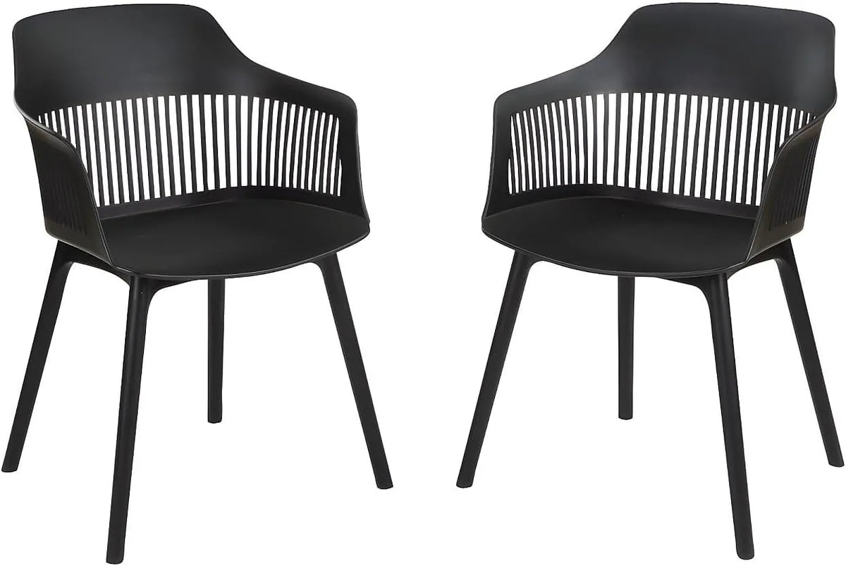 Ensemble de 2 chaises de jardin en polypropylène noir - Modèle Soho par MYLIA