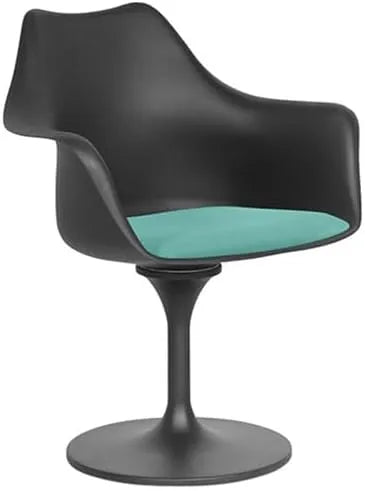 Chaise Tulip avec Accoudoirs, Pivotante Noire - Design Moderne et Élégant