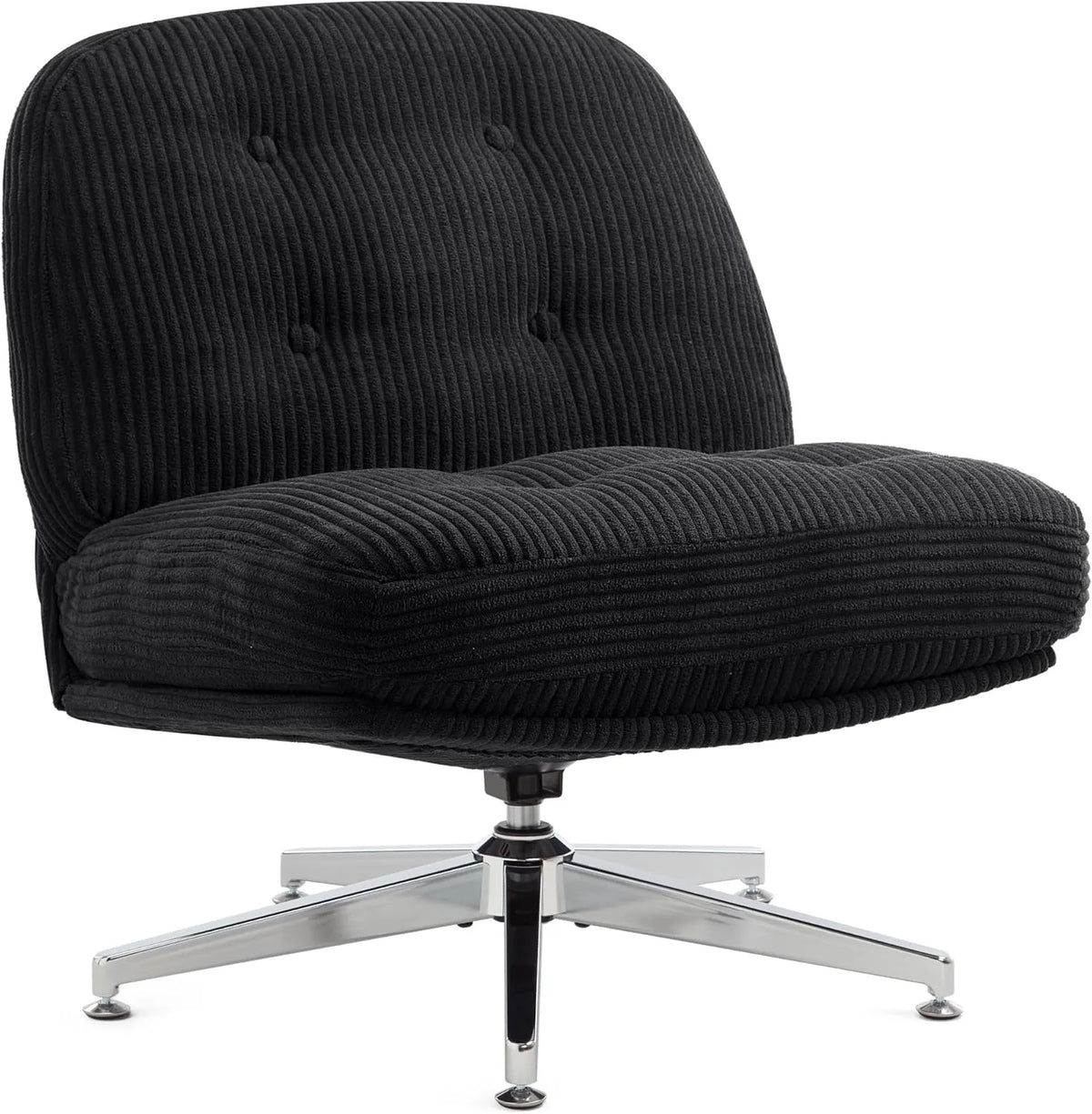 IWMH Fauteuil Scandinave en Velours Noir, Chaise Ergonomique avec Pieds Croisés pour Salon et Chambre
