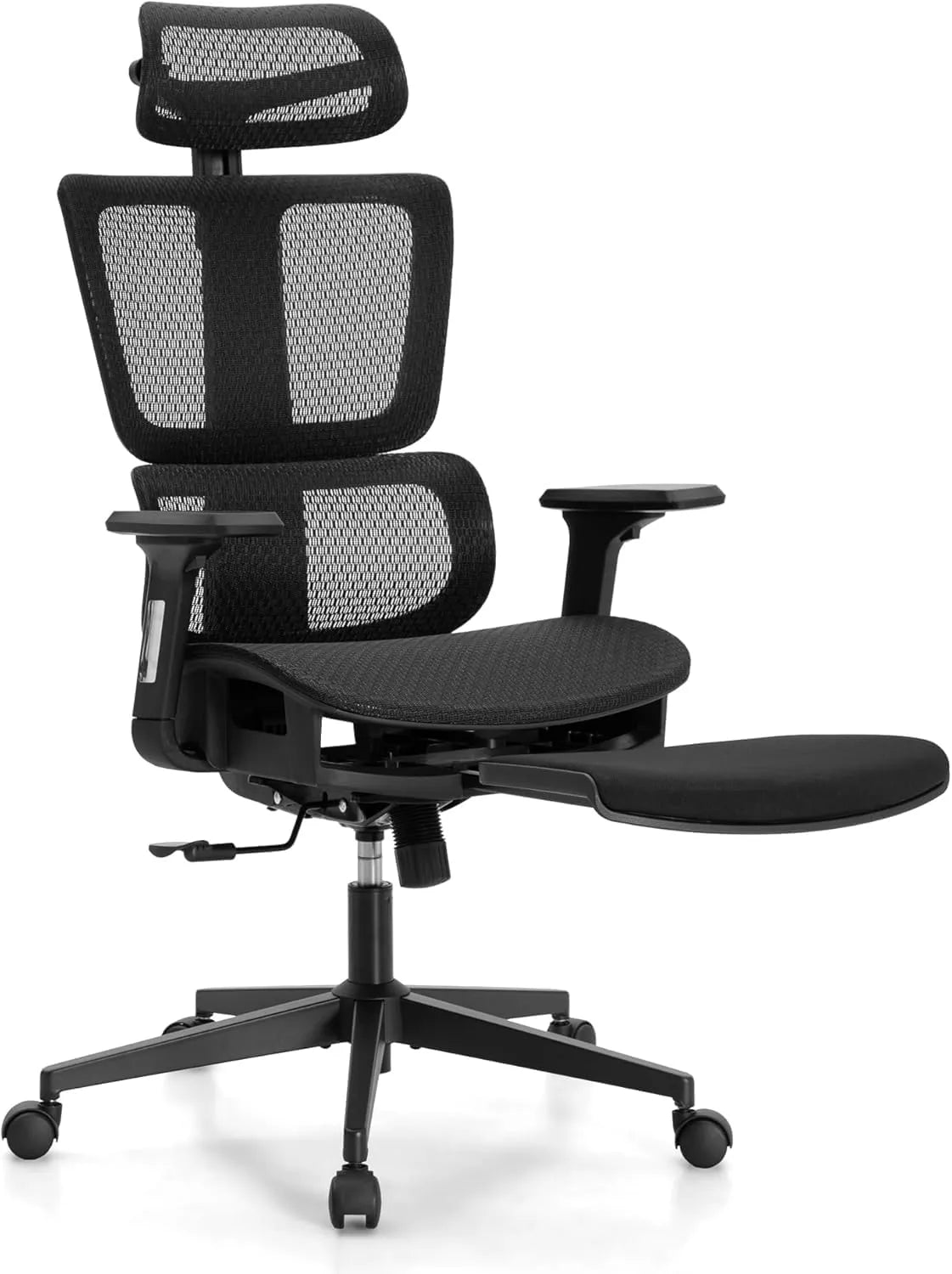 Chaise de Bureau Ergonomique ALPHA HOME avec Repose-pieds, Ajustable et Confortable
