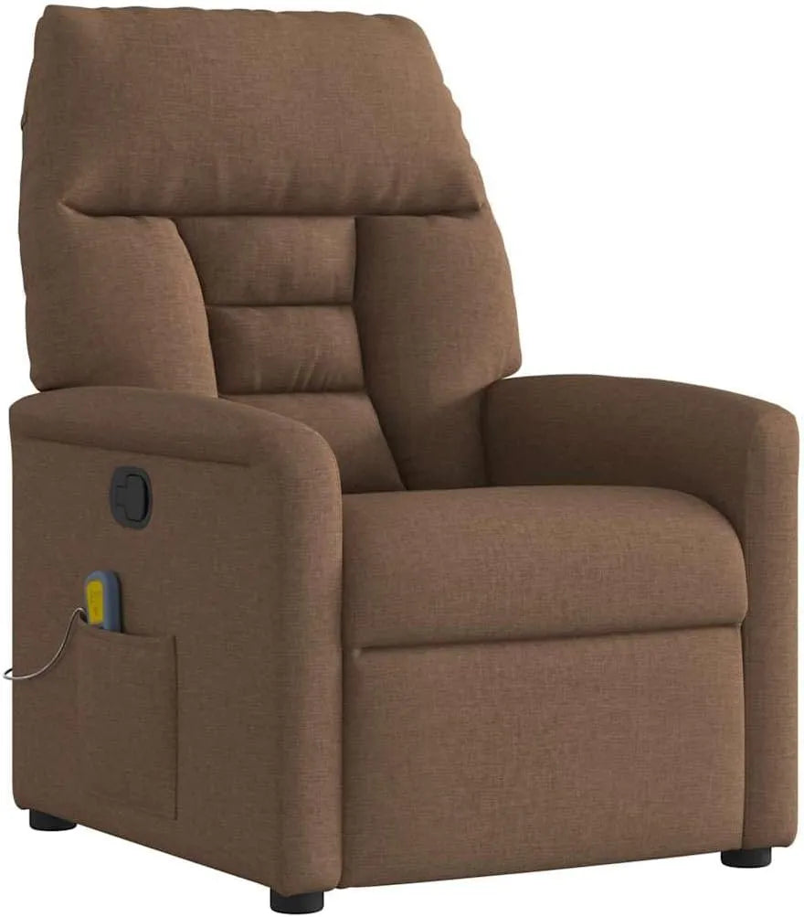 Fauteuil de Massage Inclinable en Tissu Marron - Confort et Relaxation