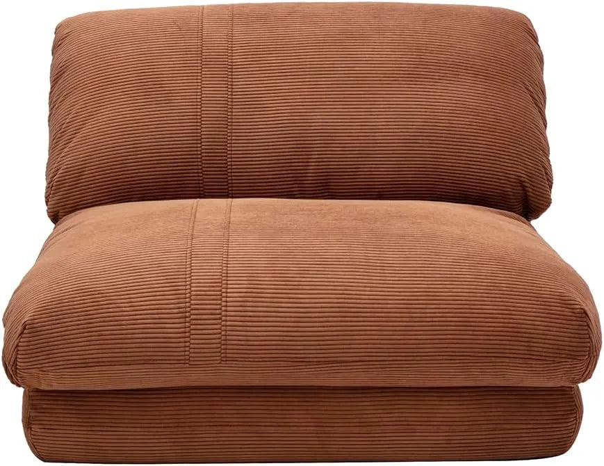 Fauteuil Convertible Une Place en Velours Côtelé Couleur Terre Spencer