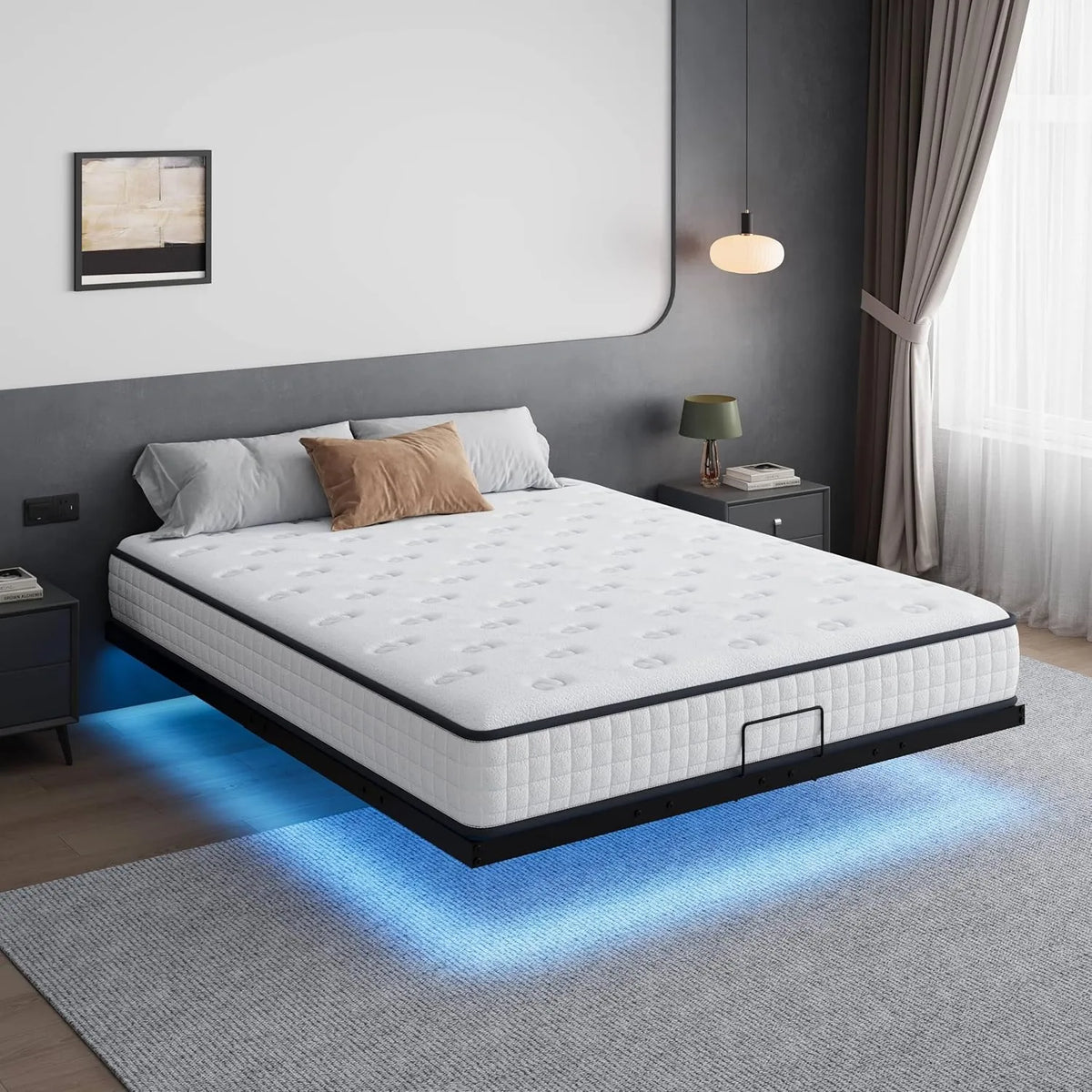 Matelas en Mousse à Mémoire de Forme 160x200 cm, Confort Moyenne, 22cm Épaisseur, Hypoallergénique, 7 Zones de Soutien, Réversible