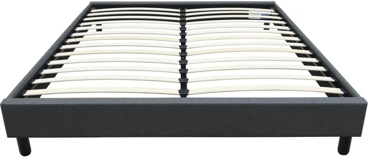 Cadre de Lit Tissu Andy 140x190cm - Gris Anthracite