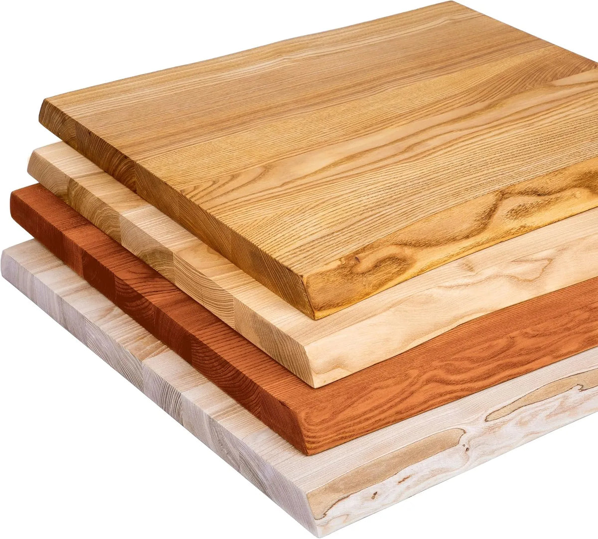 Plateau de Table d'Appoint en Bois Massif 50x50 cm, Bord Naturel