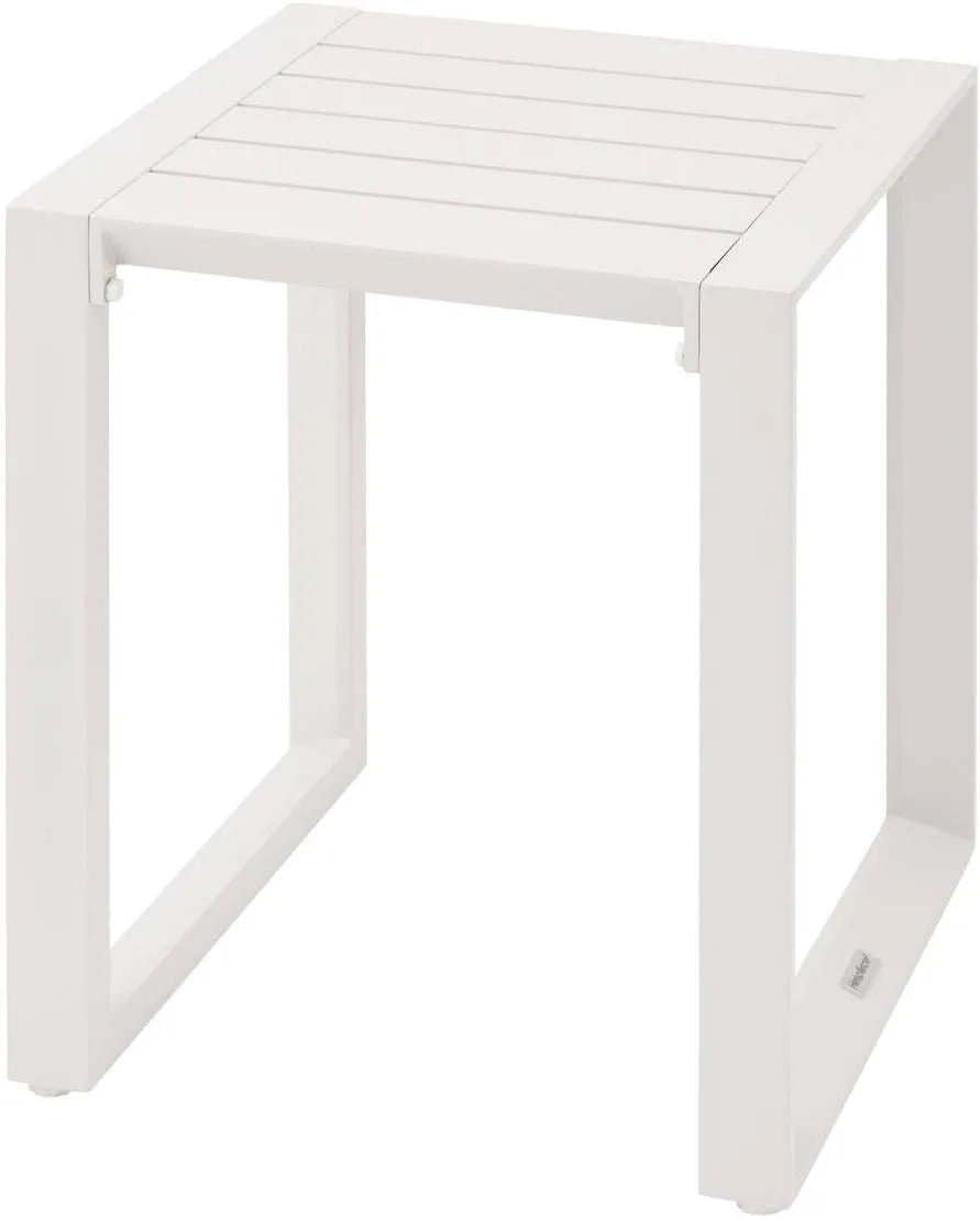 Hespéride - Petite Table Carrée Allure en Aluminium Blanc Antirouille 44x44x55 cm