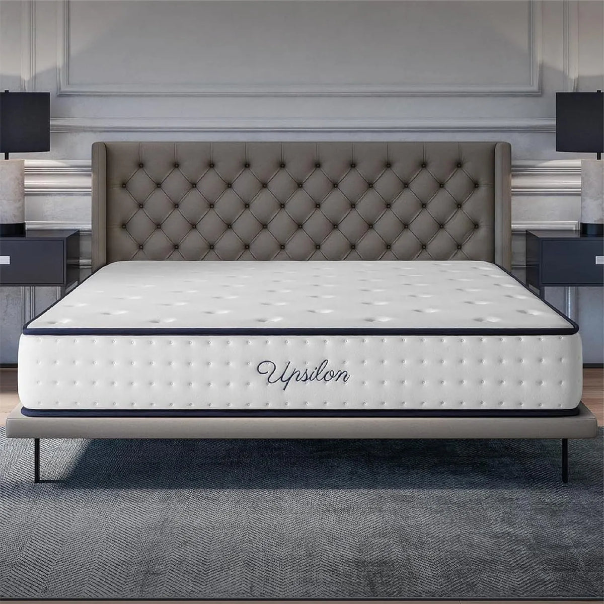 COSMOS - Matelas Hybride 140x190 cm - Ressorts Ensachés & Mémoire de Forme - Confort Mi-Ferme - 7 Zones - Réversible - Fabrication Européenne