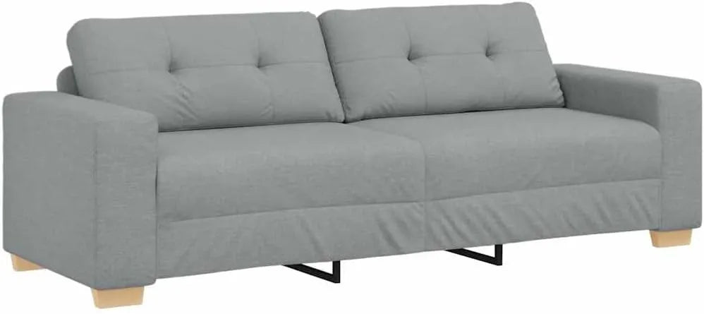 Canapé 3 Places en Tissu Gris Clair 180 cm - vidaXL