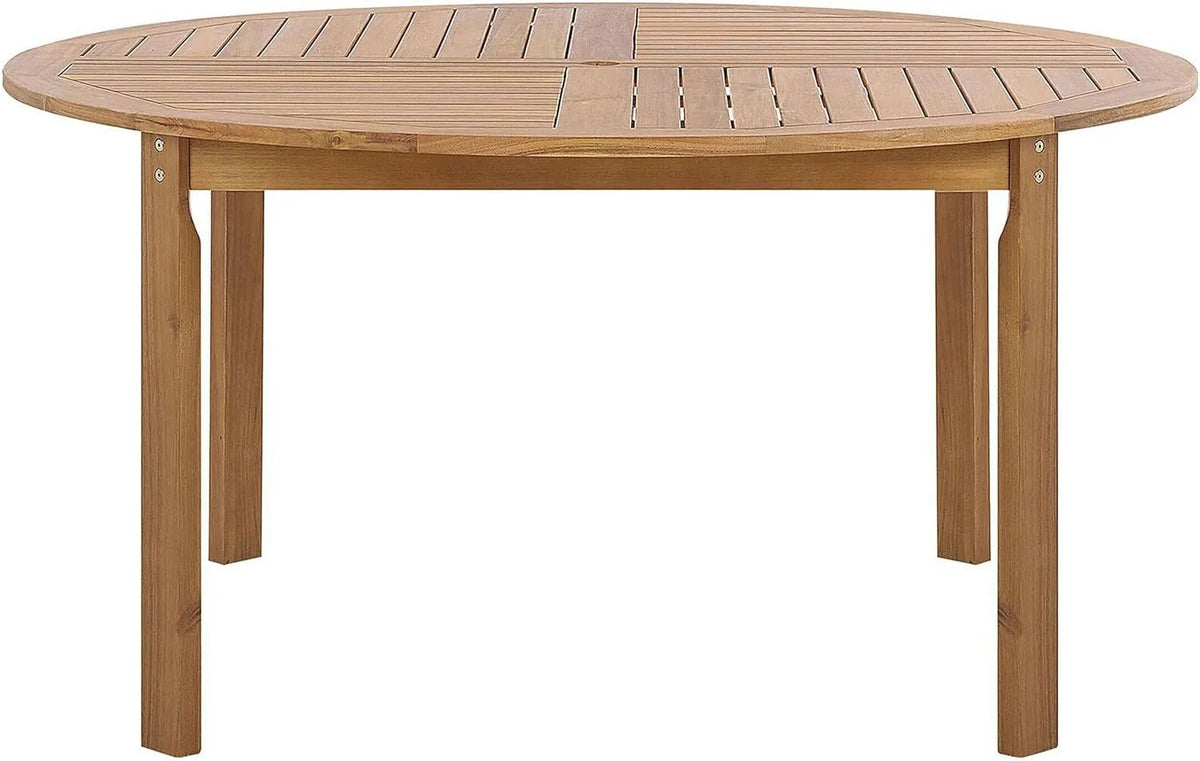 Table de Jardin en Acacia Clair 150 cm - Style Rustique Méditerranéen