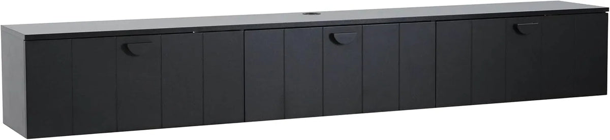 Meuble TV Mural Moderne Noir 200 cm