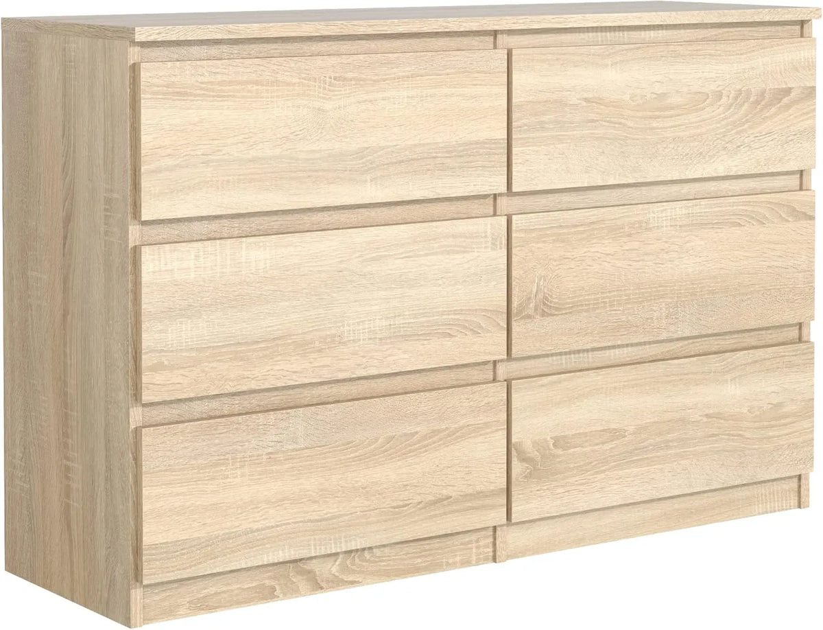 Commode 6 Tiroirs pour Chambre et Couloir - Rangement Spacieux et Élégant - Chêne Sonoma 120x39x78,5 cm