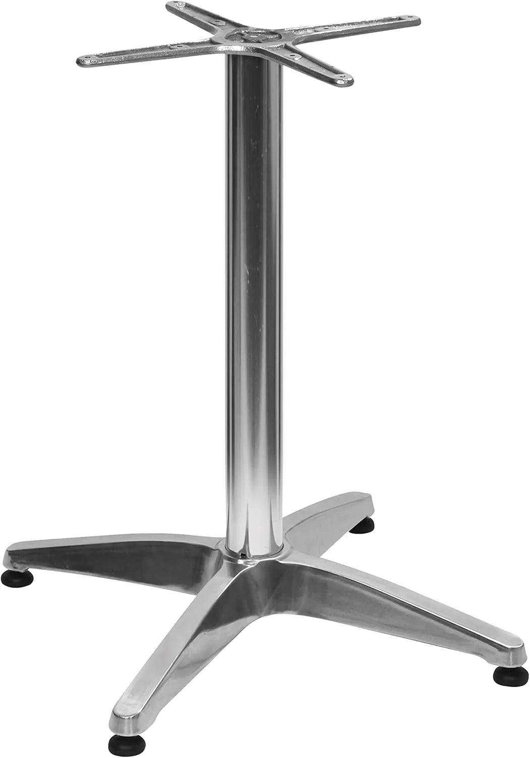 Pied de Table de Bar en Aluminium avec Base Centrale - Argent