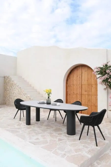 Table de Jardin Luxueuse en Aluminium avec Plateau en Céramique - Ambre