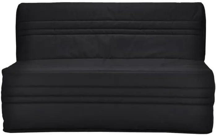 Canapé-lit BZ 3 places Joe en tissu noir, style contemporain, 143 x 97 cm