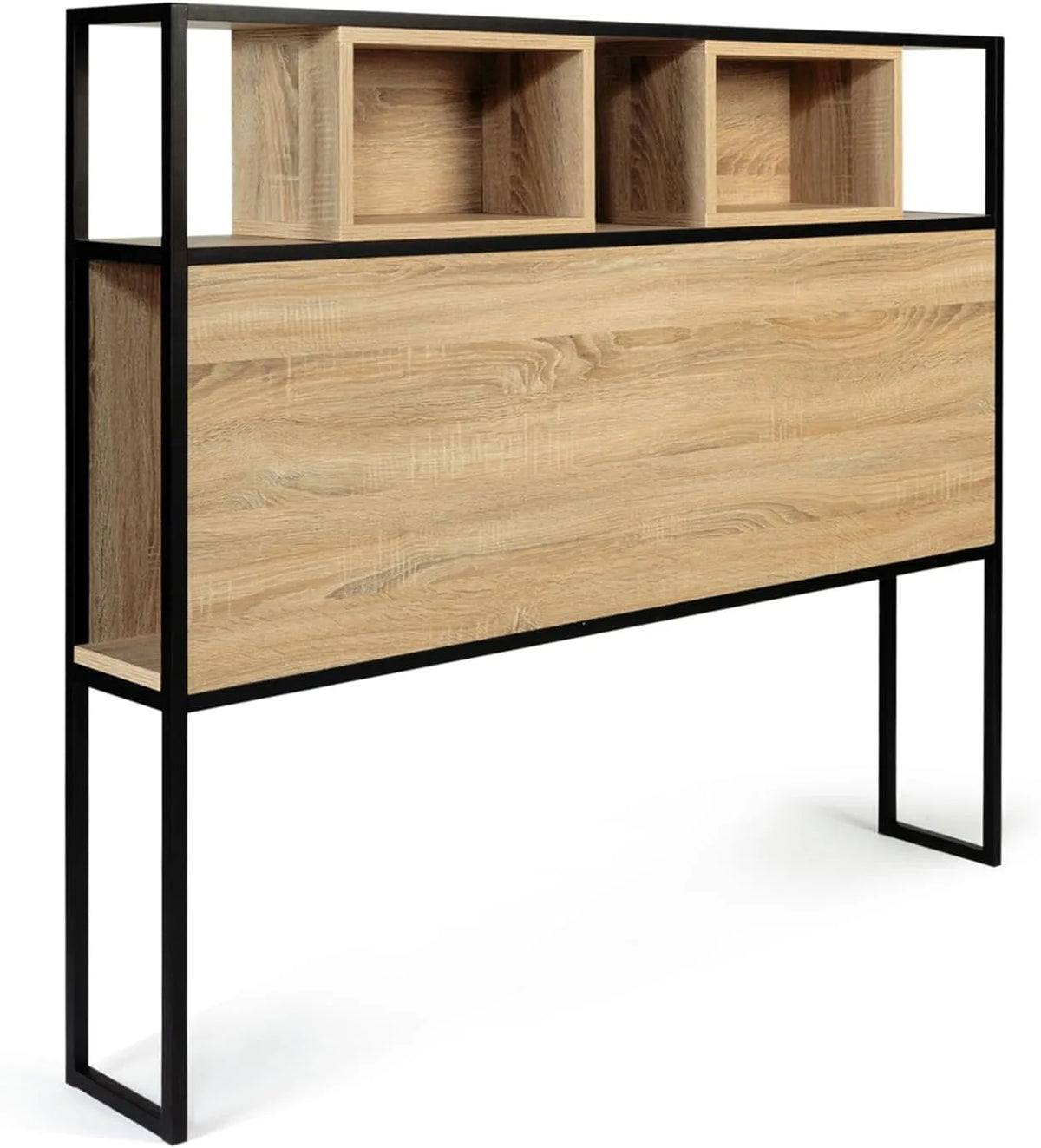 IDMarket - Tête de lit industrielle Detroit 145 cm en bois et métal noir