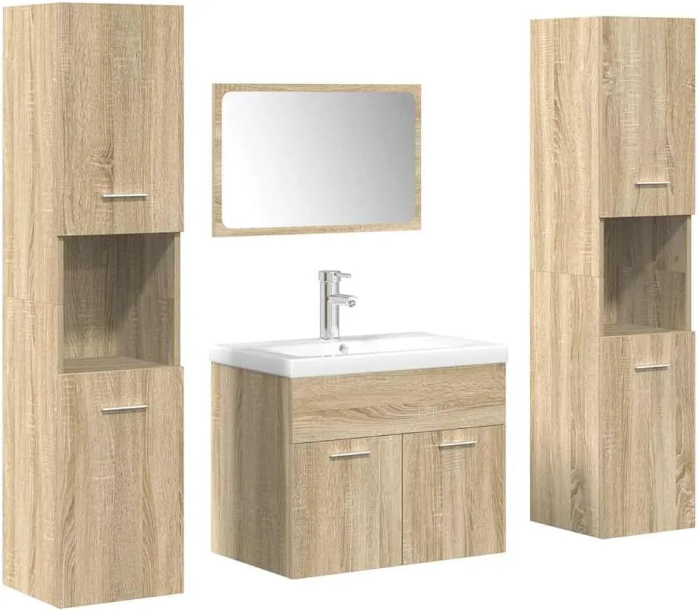 Ensemble de Meubles de Salle de Bain 5 Pièces Chêne Sonoma