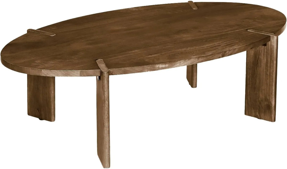 Table Basse Ovale en Bois de Manguier Massif 120 cm - Design Élégant