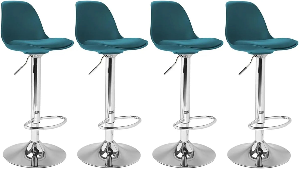 IDMarket - Ensemble de 4 tabourets de bar Karl Design en bleu canard