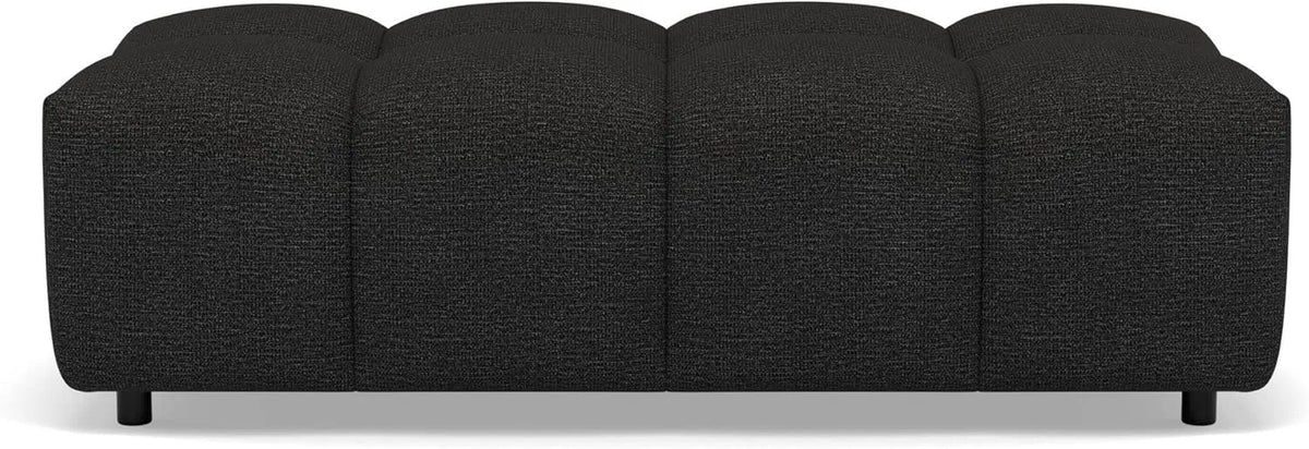Lisa Design - Pouf en Tissu Noir avec Texture Adelaide