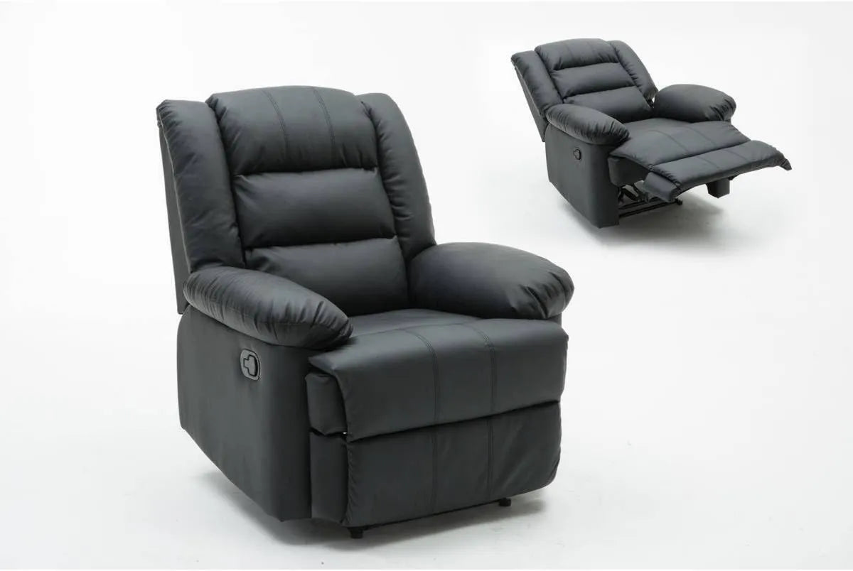 Fauteuil Relax Ergonomique Buckingham Noir pour Bureau et Salon