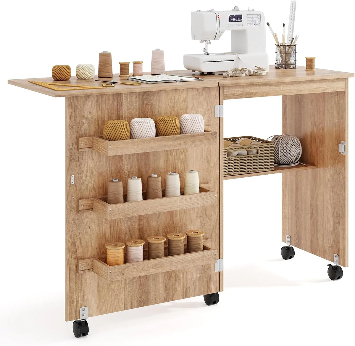 Table de Couture sur roulettes – avec rangement, avec roulettes