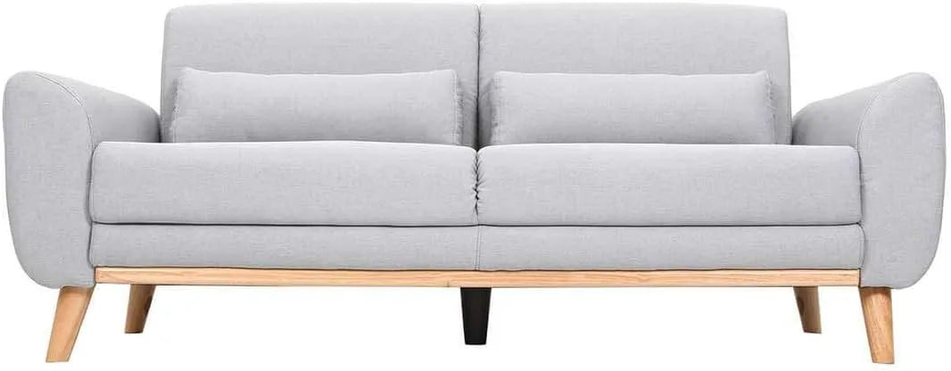 Canapé — EKTOR, revêtement en tissu, en bois, 3 Places, gris