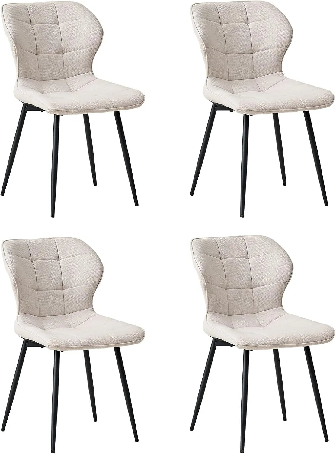 Chaise – en métal, Lot de 4, beige