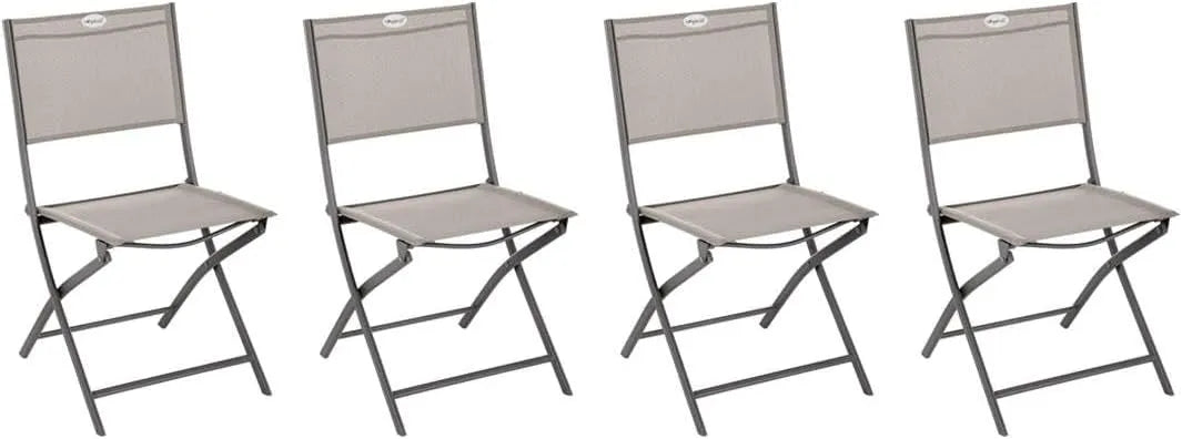 Chaises de jardin: en acier, pliable, Lot de 4, 46 × 52 × 87 cm, marron