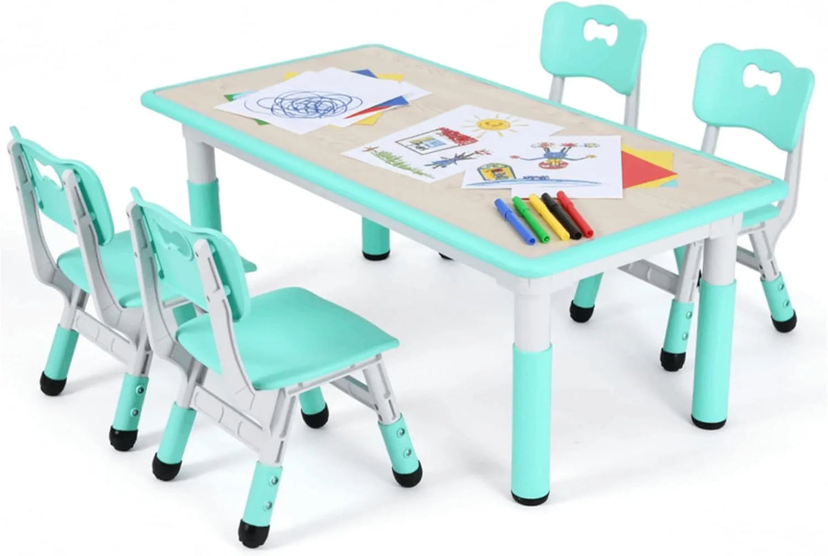 Chaise — pour enfant, en plastique, réglable, vert, hauteur réglable