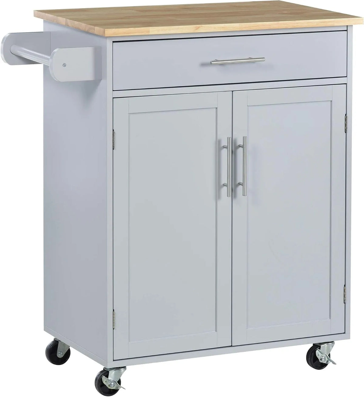 HOMCOM Desserte de Cuisine sur roulettes Chariot de Service Ilot de – avec tiroirs, avec roulettes, 83l, 45P, gris