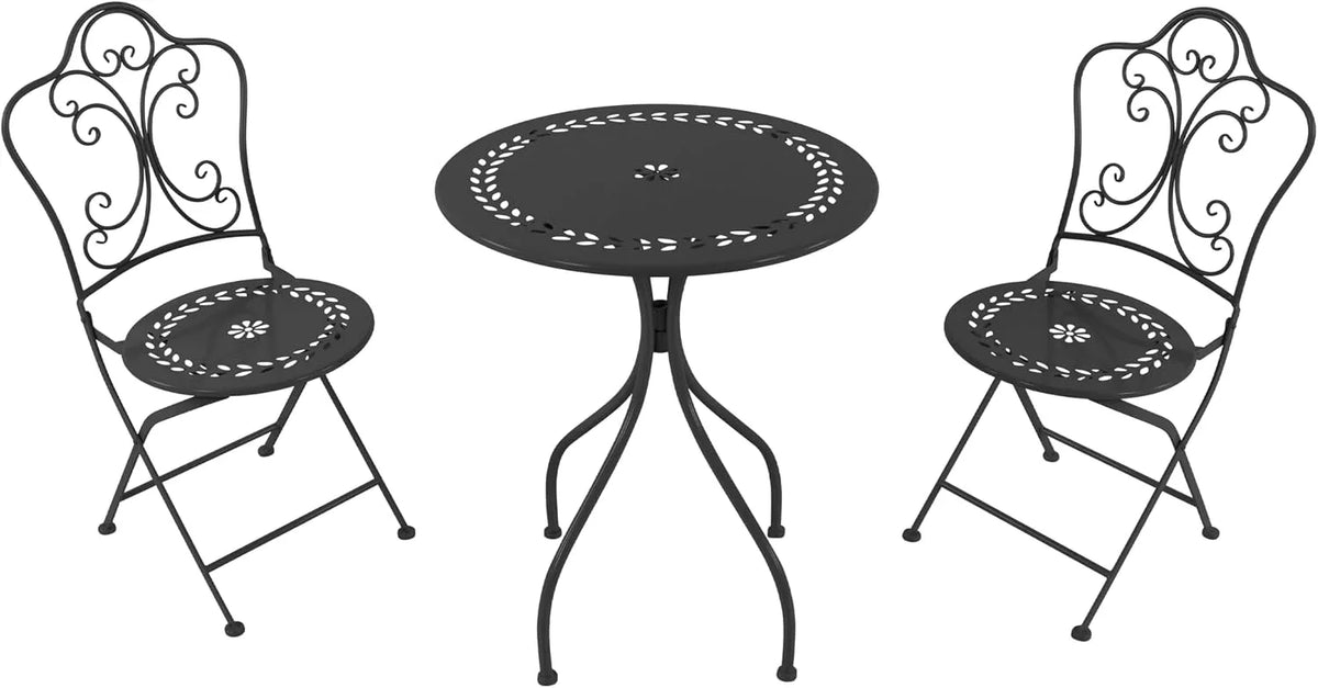 Chaise: en métal, 3 pièces, anthracite