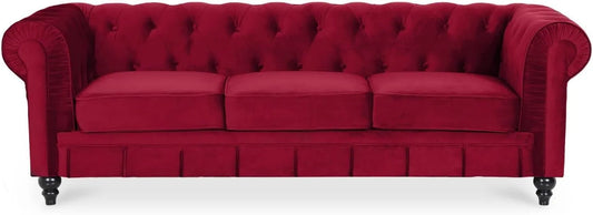 DECO Altesse — 3 Places, rouge, revêtement en velours