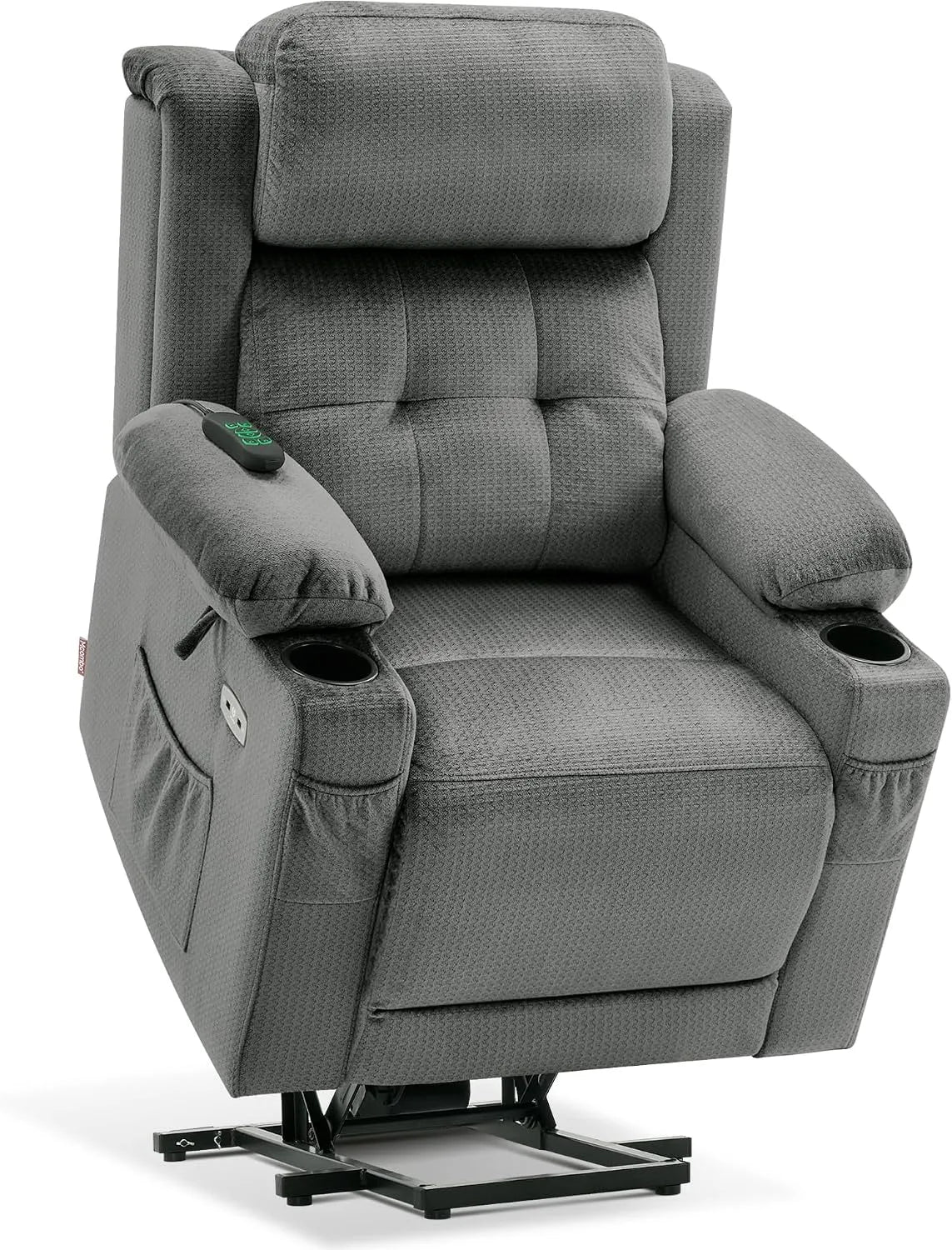 Fauteuil relax et fauteuil inclinable — avec port USB, réglable, gris, avec fonction massage