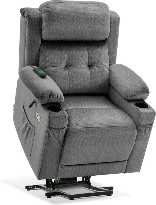 Fauteuil relax et fauteuil inclinable — avec port USB, réglable, gris, avec fonction massage