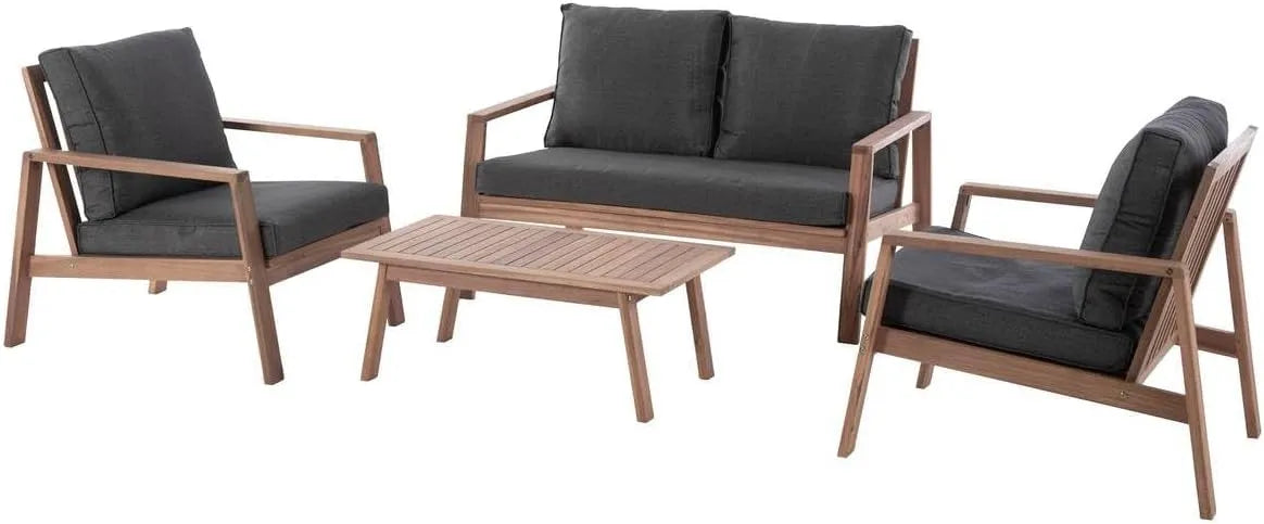 Salon de jardin et ensemble lounge – avec coussins, 4 Places
