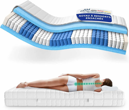 Matelas — lavable, respirant, 140 × 200 cm, 24 cm