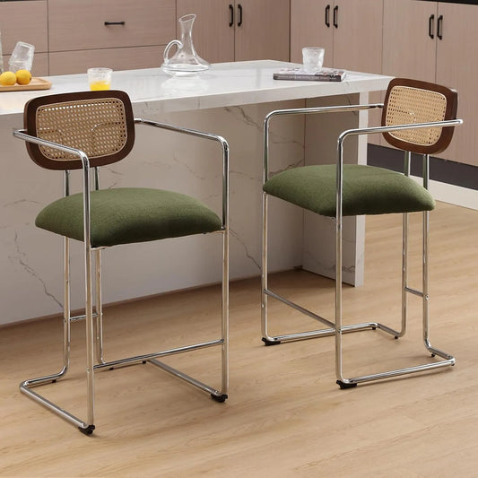 Chaise – en métal, Lot de 2, vert