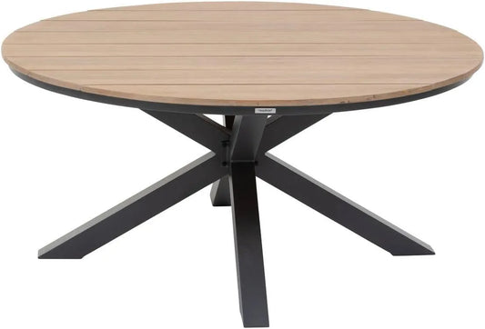Hespéride - Table de Jardin Ronde 4 Personnes - Aluminium et Acacia Résistant