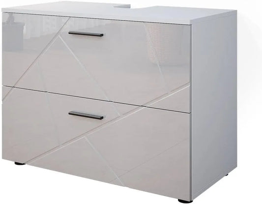 Armoire de Salle de Bain Irma Blanche Brillante 80 x 59 cm