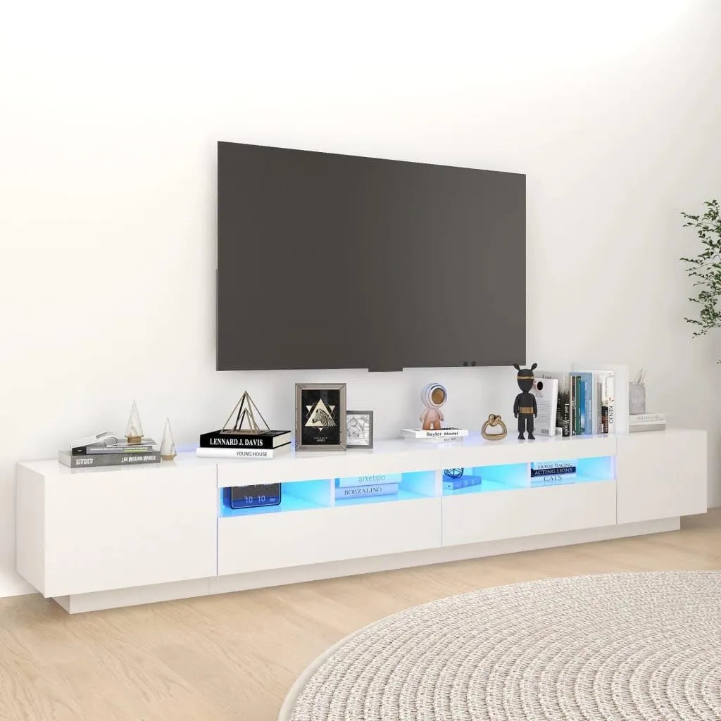 Ensemble TV Moderne avec Éclairage LED Blanc 260 cm